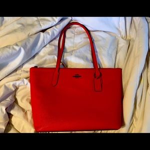 NEW Red Leather Coach Bag Only 5 Months Old